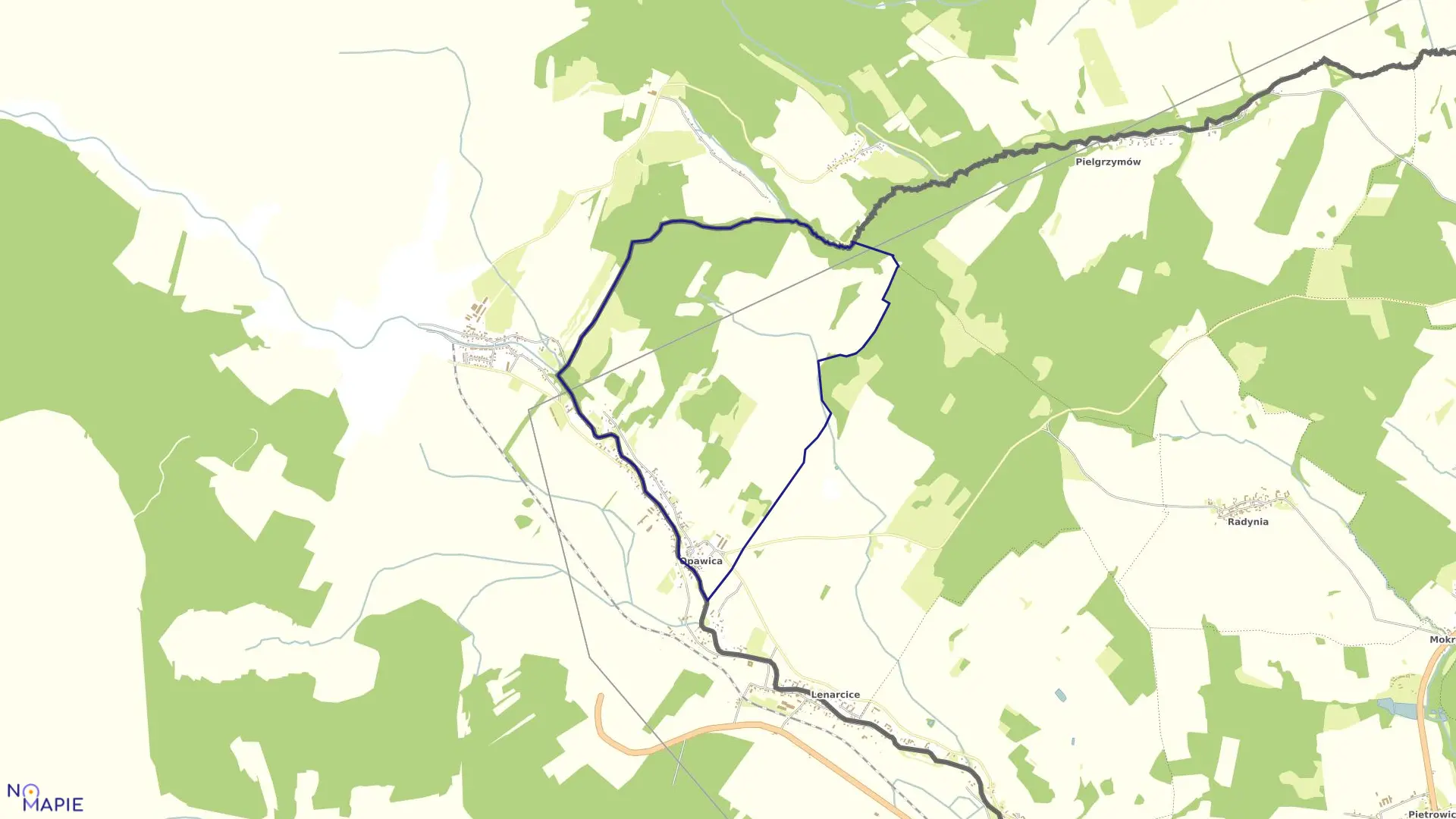 Mapa obrębu OPAWICA w gminie Głubczyce