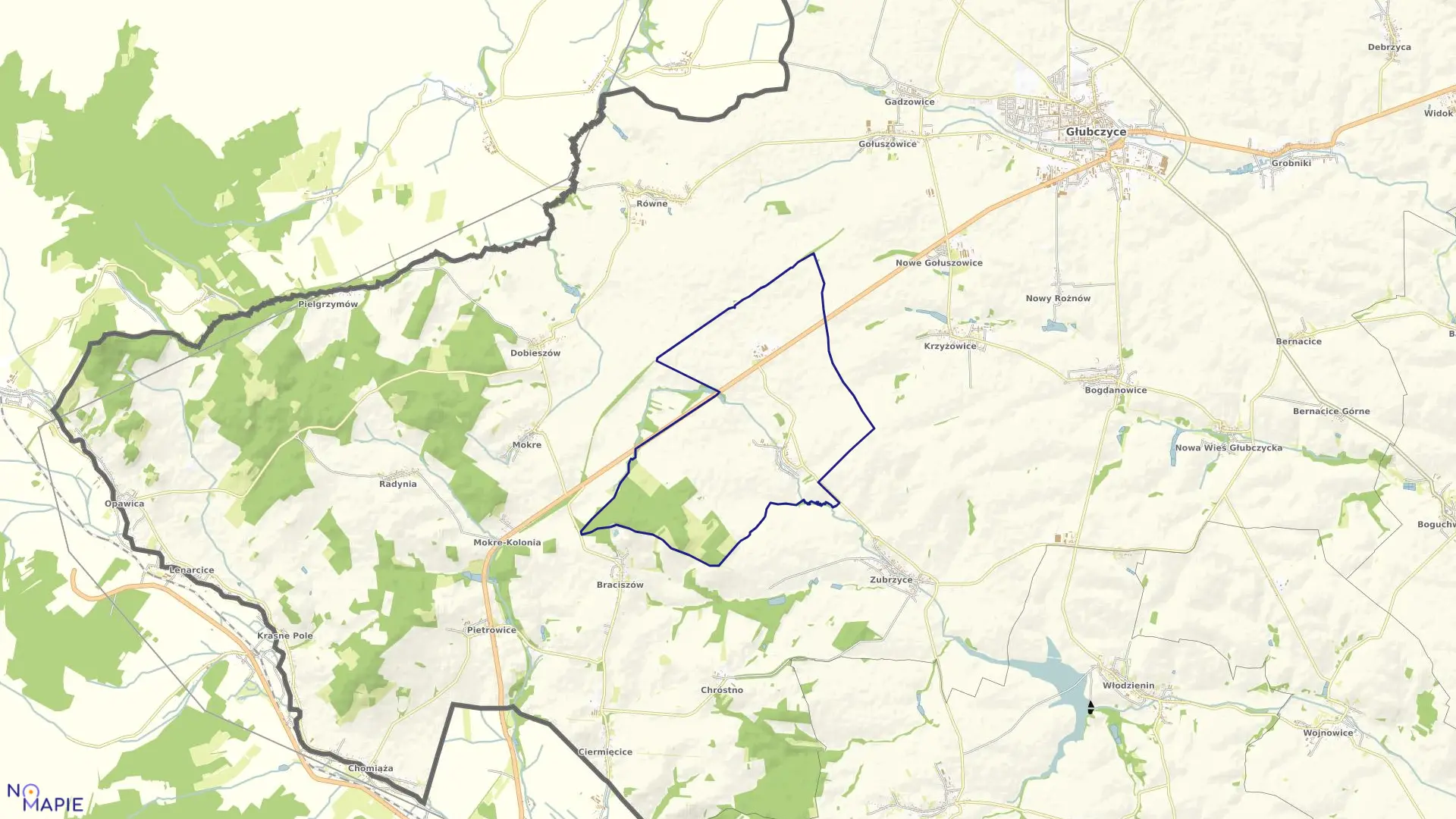 Mapa obrębu ZOPOWY w gminie Głubczyce